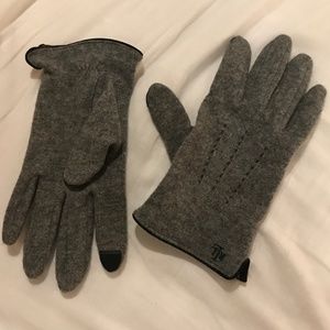 Ralph Lauren Cashmere TEXTING Touch Grey Gloves os